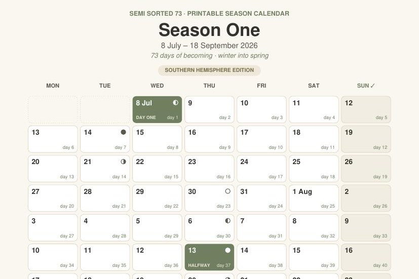 Semi Sorted 73 printable season calendars preview